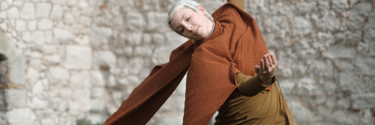 Dancer Megan Griffiths performs in the ruins of St Mary's Priory, Ankerwycke; photographer Matt Walker