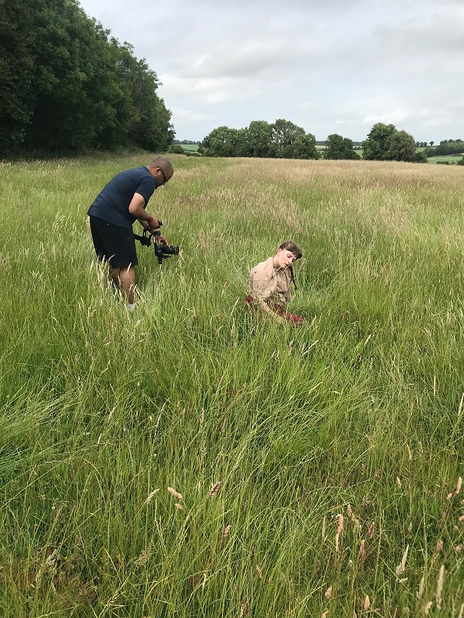 Filming near the Durotriges Big Dig; with Dan Martin, Alice Shepperson