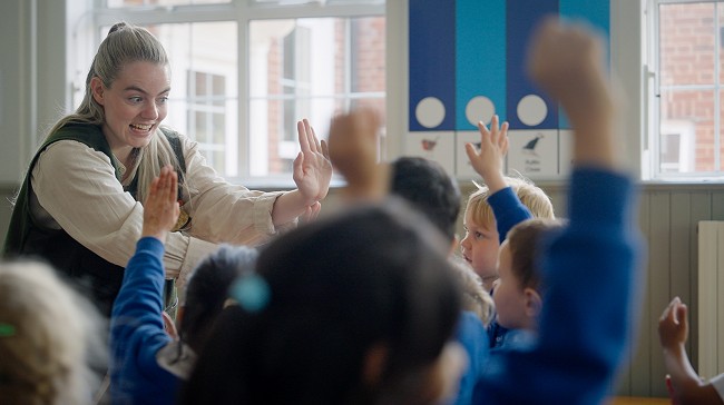 SEED schools project pilot; photograph by Dan Martin; performer Rachel Laird